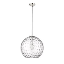 Acclaim Lighting Mackenzie 1-Light Round Polished Nickel Pendant Light with Rippled Water Glass