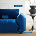 thumbnail image 3 of Armchair Accent Chair, Velvet, Blue Navy, Modern Contemporary Urban Design, Living Lounge Room Hotel Lobby Hospitality, 3 of 7