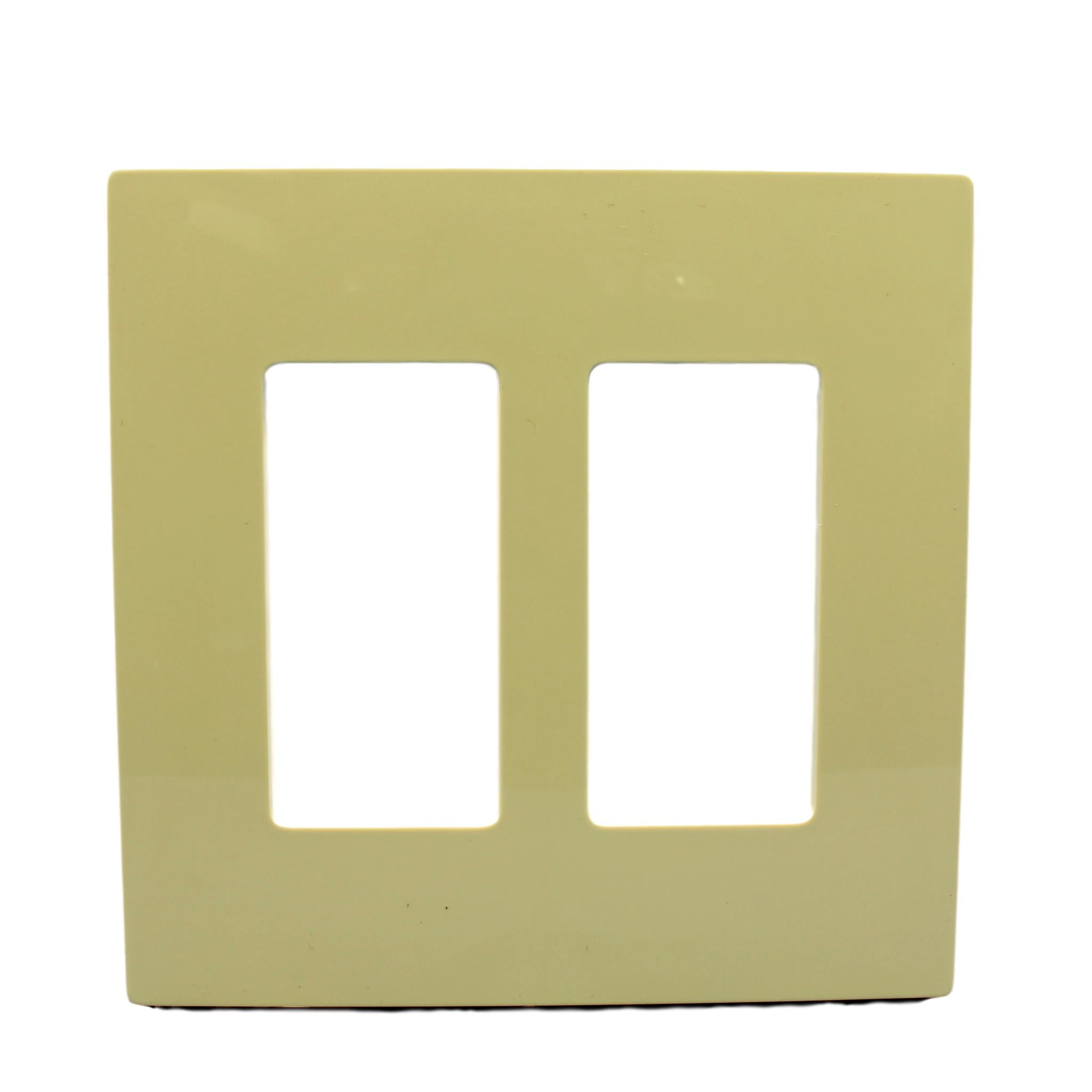 Leviton Ivory 2 Gang Midway Size Decora Screwless Wallplate Cover GFCI 