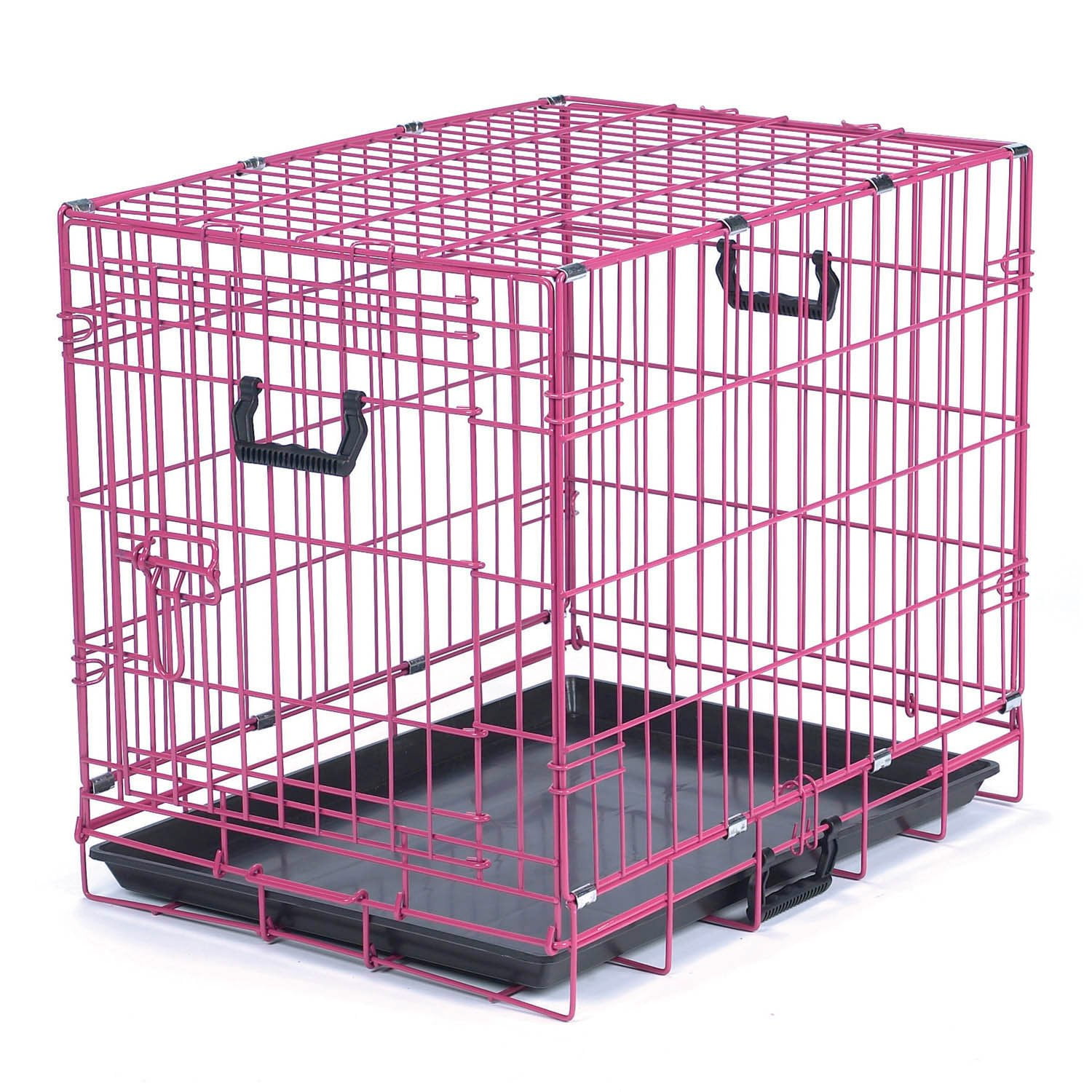 large pink dog cage
