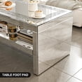 thumbnail image 5 of ARICOEASY Mirrored Coffee Table with Crystal Board, 2-Tier Rectangle Glass End Table for Living Room Bedroom, Sturdy Legs Easy Assembly, 5 of 6
