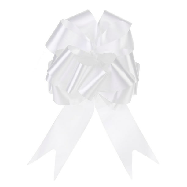 15 piezas de lazos grandes de 5 pulgadas para envolver regalos, cinta blanca para bodas, coches y Navidad
