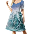 thumbnail image 1 of Vestido sin mangas de caballos de agua para mujer vestidos de dama de honor Verano, 1 of 6