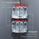 thumbnail image 4 of Estante de baño sin taladro, especiero de esquina, estante de pared de cocina de metal con 4 ganchos, organizador de ducha, instalación de cesta de ducha adhesiva (plateado, 2 capas), 4 of 5