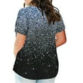 thumbnail image 3 of Titcea Plus Size Tops for Women Gradient Print V Neck Short Sleeve Oversized T Shirts Loose Comfort Casual Holiday Shirt, 3 of 5