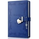 thumbnail image 1 of Diario para niñas con candado y llave, lindo diario con candado en forma de corazón para mujeres, cuaderno de cuero sintético vintage secreto recargable A5, regalo para niñas adolescentes - Azul, 1 of 5