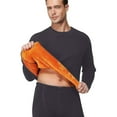thumbnail image 3 of Men's Winter Thermal Base Layer Set, Golden Fleece Round Neck Long Sleeve Quick-Dry Top and Pants, Warm Sportswear For Fitness and Outdoor,Dark Gray,2XL, 3 of 5