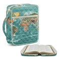 thumbnail image 2 of HELLHERO Elastic Polyester Quilted Bible Cover Case with Waterproof, Map Design Inner Pockets Lightweight Scripture Book Cover Organizer for Church Study, 2 of 9