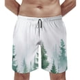 thumbnail image 2 of JRXY Watercolor Pine Forest Beach Shorts Men's Summer Boardshorts l, 2 of 7