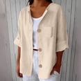thumbnail image 5 of IMENGL Fashion Casual Comfortable Sweatshirt 3/4 Long Sleeve With Pocket Beige XXXL, 5 of 7