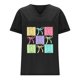 thumbnail image 3 of Corto para las Mujeres Casual Verano 2025 Pascua Impresión V-Cuello Camiseta, Ligero 95% Poliéster 5% Spandex Top para Toda la Temporada Hogar Y Diario, 3 of 7
