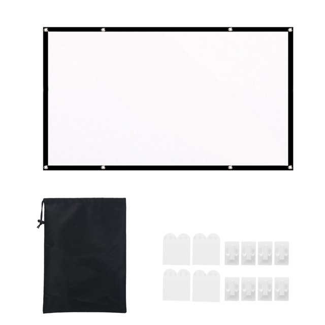 Mistaha 120-inch 16:9 Projection Screen Portable HD Projector Screen Foldable Thick White Wall Screen with