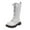 White, variant on LYHaoo Girls Lace-Up Winter Riding Boots,Mid Calf Combat Boots PU Leather Side Zipper Boots Sizes 10 Black(3.5-4 Years)