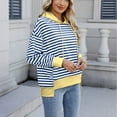 thumbnail image 6 of Ashirexll Hoodies for Women, Oversized Hoodies for Women, Ladies' Long Sleeve Hoodies with Pockets Fashion Striped Sweatshirts Pullover for Fall, 6 of 7