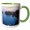 Green/White, variant on 3drose, Portugal, Madeira, Ponta De Sao Lourenco. Cliff Along Sea., 11oz Magic Transforming Mug