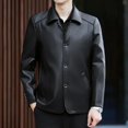 thumbnail image 3 of Chaqueta de cuero genuino para hombre, de piel de oveja, para motocicleta, nueva, para otoño e invierno, con botones, informal, para negocios, 3 of 4