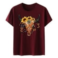 thumbnail image 6 of Fshinging T Shirts For Women Vintage Cartoon Cow Print Loose Casual Summer Short Sleeve O-Neck Slim Tunic Blouses, 6 of 6