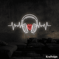 thumbnail image 4 of Craftnamesign Headphone Heartbeat Neon Sign, Headphone Shop Sign, Room Decor, 4 of 4