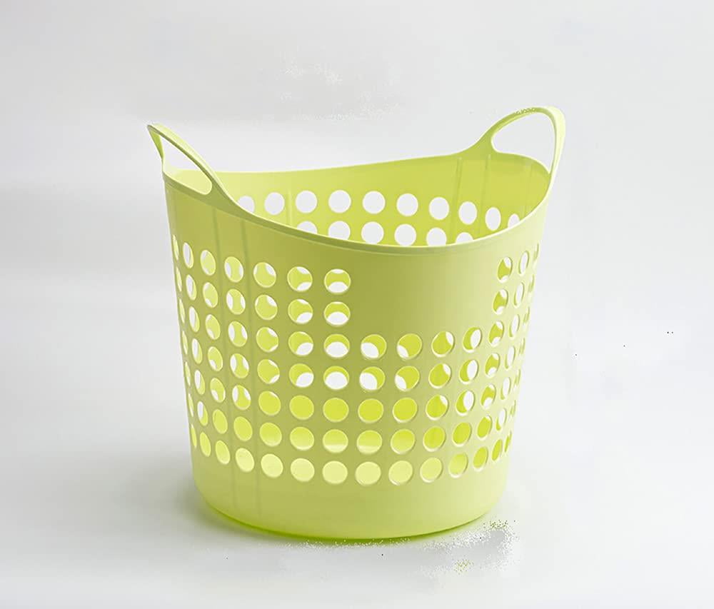 Skyeye Laundry Basket, Plastic, Large, Portable, Washing Machine, Bathroom Green 1pcs