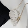 thumbnail image 2 of Sacs à Bandoulière Mode Rivets en Cuir pour Femmes avec Franges Petit Sac à Main (Blanc), 2 of 10