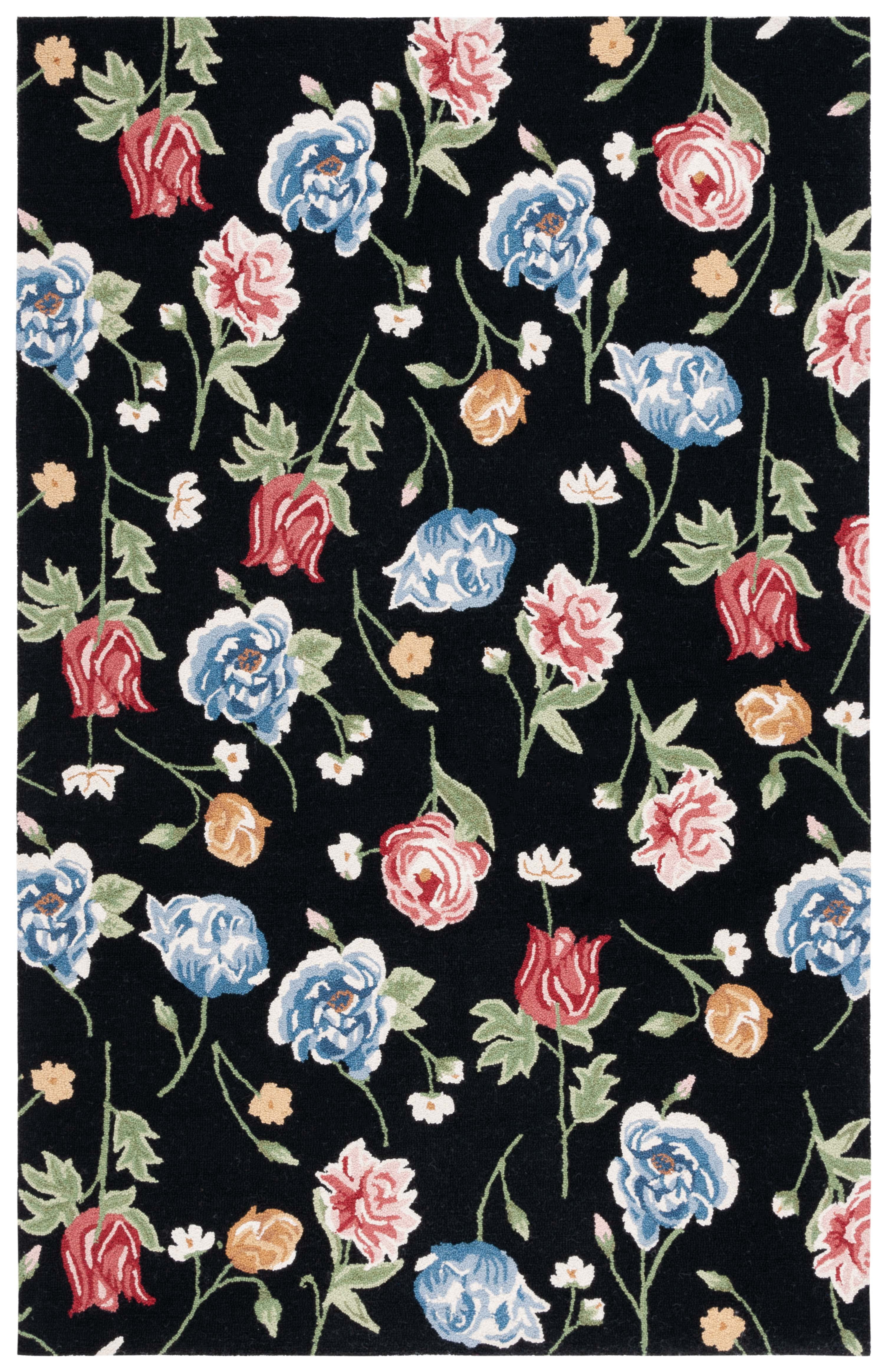 Safavieh Chelsea Cami Floral Area Rug, Black/Red, 6' x 9'