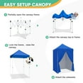 thumbnail image 6 of INTER HUT 5x5 Outdoor Pop up Canopy Gazebo with 4 Removable Sidewalls, Instant Easy Set up Outdoor Canopy Commercial Sun Shelter with Carry Bag, Blue, 6 of 10
