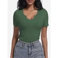 thumbnail image 2 of Women's Slim Fit Crew Neck T-Shirt Summer Short Sleeve Casual Tee, 2 of 5