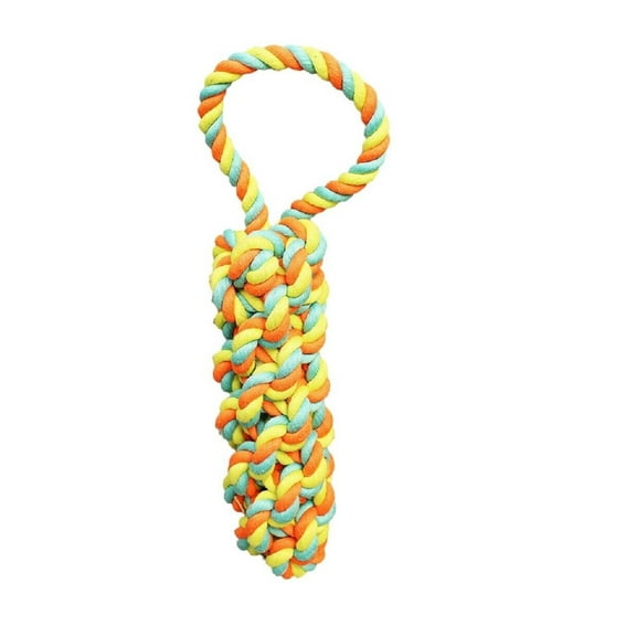 Heavy Duty 13 inch Big Dog Rope Tugs Loop Handle and Flosser Tough Toss Play Toy (1 Rope Tug)