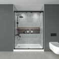 thumbnail image 2 of AskPeak 56-60" W X 72" H Double Sliding Shower Door ,1/4" (6mm) ANSI/SGCC Tempered Glass,Matte Black,Fingerprint,Resistant Design, 2 of 17