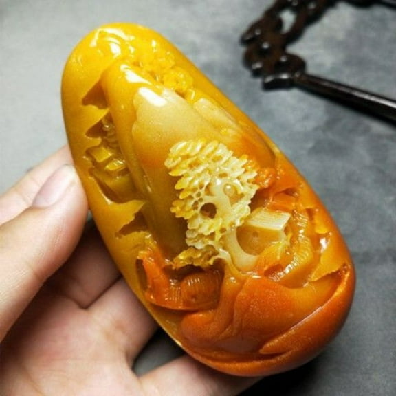 Shoushan Stone Carving Landscape Palm Piece Hand-carved Ornament