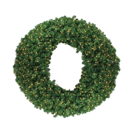 60 Inch Outdoor Christmas Wreath Pre-Lit Olympia Pine Artificial Christmas Wreath - 60 Inch Clear Lights ()