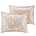 thumbnail image 6 of JERFIT Blush King Jacquard Comforter Set, Geometric Pattern 100% Cotton Bedding Set with 2 Shams, Reversible Farmhouse Style, 6 of 10