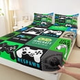 thumbnail image 3 of Homewish Gamepads Gamer Twin Sheet Sets 3pcs for Female Men Adults,Geometric Plaid Grid Twin Fitted Sheet Microfiber,Video Game Breathable Flat Sheet,Super Cozy Room Decor, 3 of 7