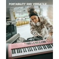 thumbnail image 3 of Donner DEK-200 61 Key Piano Full-Size Electronic Keyboard Set, Dual Keyboard, Auto Accompaniment, Metronome, Record, Includes 300 Tones and Rhythms, with Stand, Bench, Microphone, Pink, 3 of 7