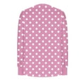 thumbnail image 5 of Blmnix Business Work Basic Tops Oversized Pink Polka Dot Women's Work Tops Long Sleeve Crew Neck Blouses, 5 of 6