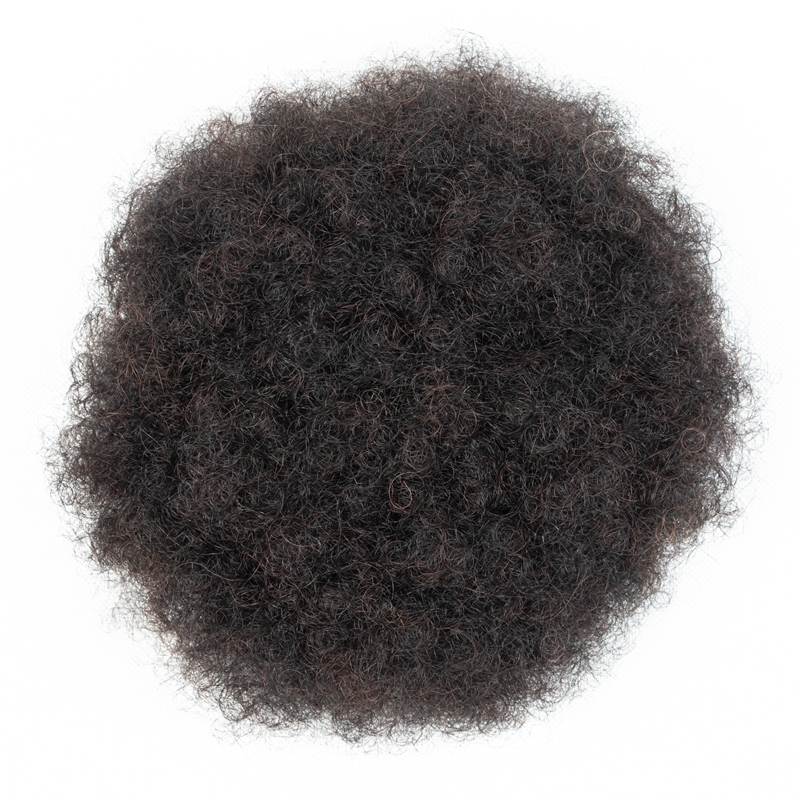 4Inch 1PC Natural Black Puff Ponytail Human Hair Bun Kinky Curly Drawstring Ponytail Clip In Hair Extensions Soft Feel Hair Chignon