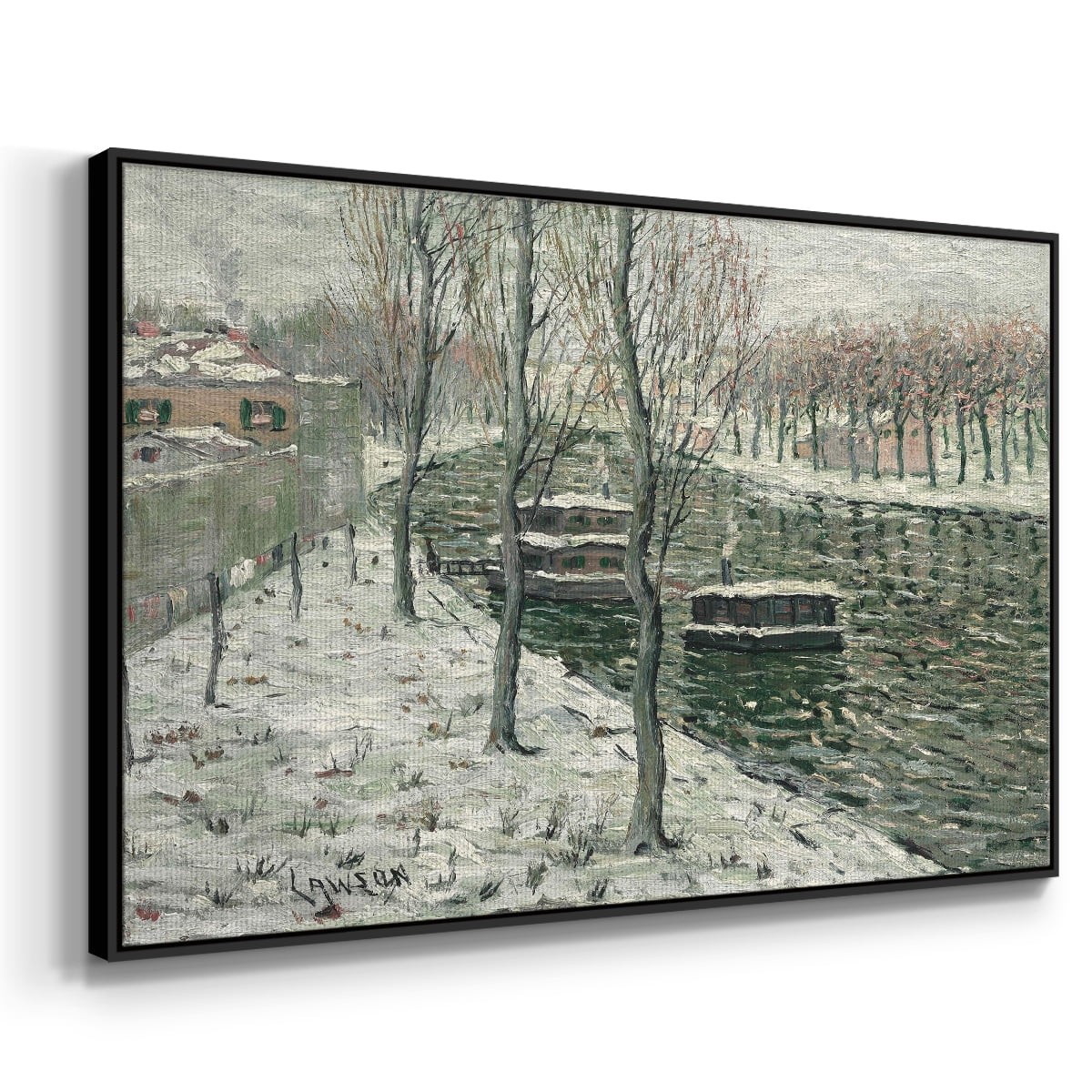 Vintage Landscape-CLXVI By Wexford Home Framed in Black Wood Gallery Wrapped Canvas 27 in. x 41 in.