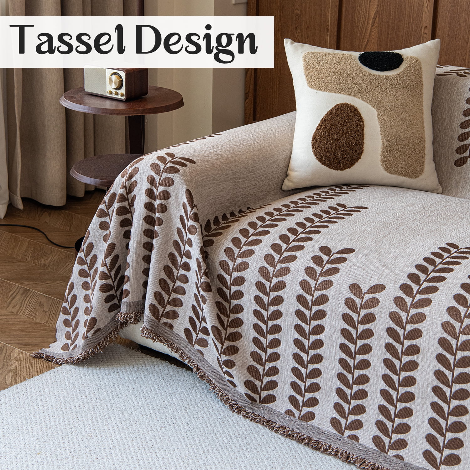 Jessy Home Sofa Cover Sofa Slipcover Couch Cover Protector Durable Multi-Function Furniture Cover for Dogs Cats Home Decor 71"x 150"Light Coffee
