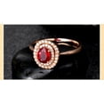 thumbnail image 5 of Double Halo 1.75 Carat 8x6mm Oval Shape Red Ruby And Moissanite Diamond Engagement Ring in 10k Yellow Gold, 5 of 5