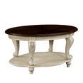 thumbnail image 5 of Hassch 2-Tier Oval Coffee Table, Center Table with Storage Shelf for Living Room, Beige, 5 of 6