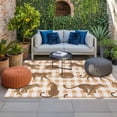 thumbnail image 2 of Leopard Outdoor Rug for Patio/Deck/Porch, Non-Slip Large Area Rug 5 x 7 Ft, Vintage Primitive Animals Orange Plaid Indoor Outdoor Rugs Washable Area Rugs, Reversible Camping Rug Carpet Runner, 2 of 8
