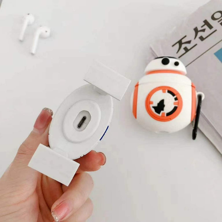 Airpods 1/2 Case Cartoon Patterned Airpods Motorola Sonic Star Wars R2-D2  Robot Naruto Hermit Silicone Case [Best Gift for Friends] (BB-8 Robot) 
