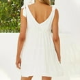 thumbnail image 6 of Lmnyox Wide Strap Mini Dress for Women Sleeveless V Neck Short Dress Flowy A Line Vacation Dress, 6 of 6