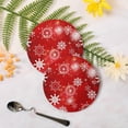 thumbnail image 3 of GZHJMY Christmas Snowflake Round Coaster, 4 Pcs Heat Resistant Absorbent Drink Coaster for Kitchen Bar Cafe Decor, 3 of 7