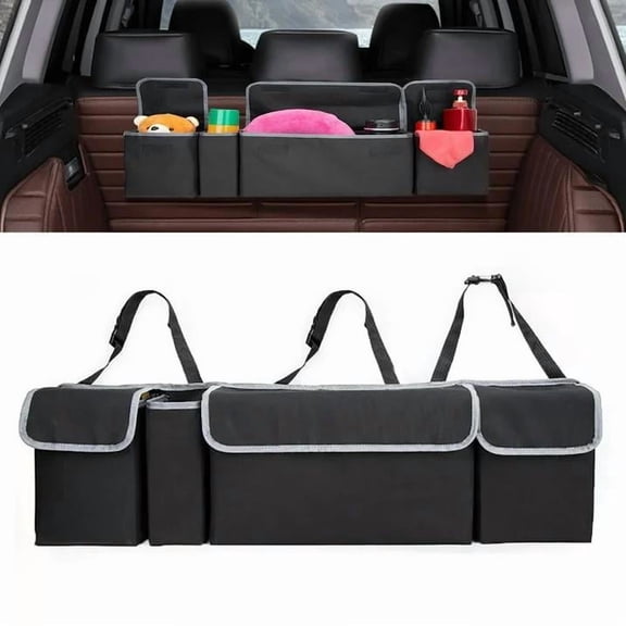 Car Storage Organizer, Collapsible Multi Compartment SUV Trunk Organizer, Foldable Storage for Car Accessories for Car, SUV