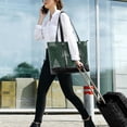 thumbnail image 5 of FORMRS Canvas Laptop Tote Bag for Women with 15.6" Computer Compartments Shoulder Handbag, New Year Tree Pattern, 5 of 7