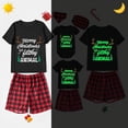 thumbnail image 1 of Pijama familiar luminoso a juego para Navidad, conjunto de Pijamas cortos rojos con cuernos de árbol de Navidad brillantes, 1 of 3