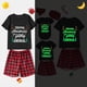 thumbnail image 3 of Pijama familiar luminoso a juego para Navidad, conjunto de Pijamas cortos rojos con cuernos de árbol de Navidad brillantes, 3 of 4