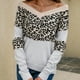 thumbnail image 5 of Suéter de punto con cuello en V y estampado de leopardo, manga larga, suéter informal de moda para mujer, 5 of 8