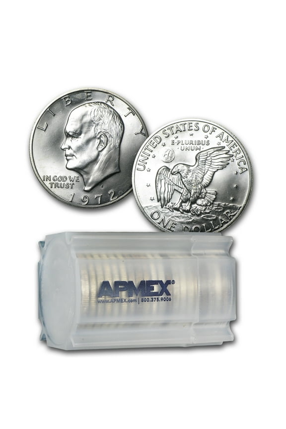 1972-S 40% Silver Eisenhower Dollars 20-Coin Roll BU